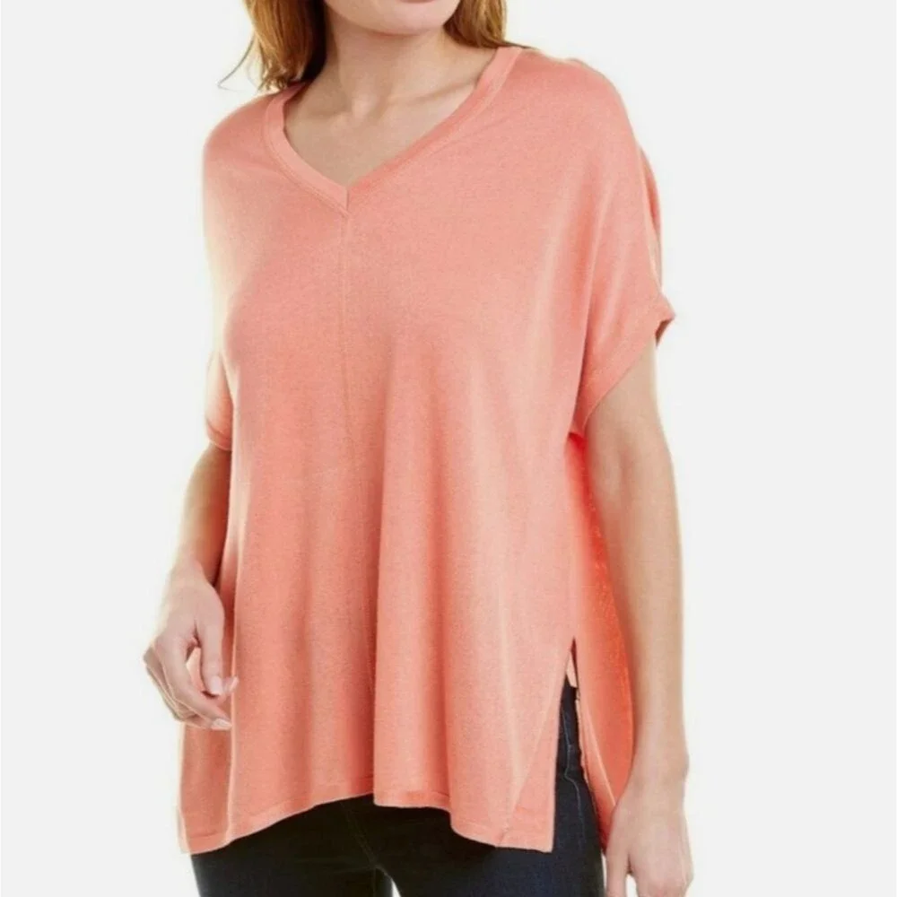 DONNA KARAN Viscose Blend V-Neck Oversized Dolman Sleeve Top Size M - Picture 1 of 11
